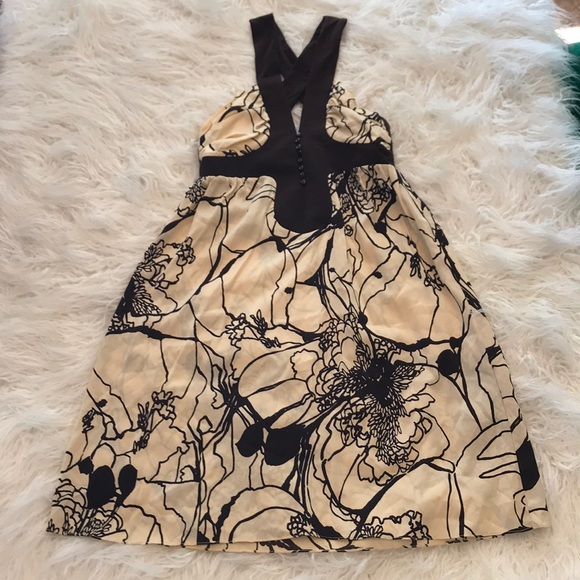 4/$25 SUSANA MONACO BROWN AND CREAM FLORAL DRESS - Picture 8 of 8